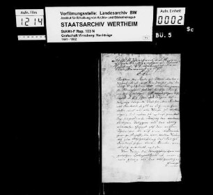 Verhandlungen des westfälischen Grafenkollegiums.
