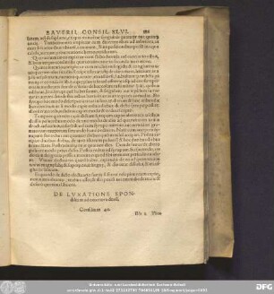De Luxatione Spondilium ad exteriora dorsi. Consilium 46.