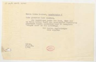 Brief an Erwin Lendvai : 16.06.1931