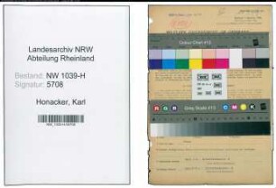 Entnazifizierung Karl Honacker , geb. 06.10.1896 (Ingenieur)