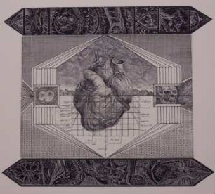 Grafikzyklus zum Thema "Wissenschaft-Technik-Mensch". Motiv "pro humanitas", 1984.