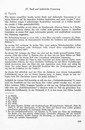 IV. Raub und räuberische Erpressung