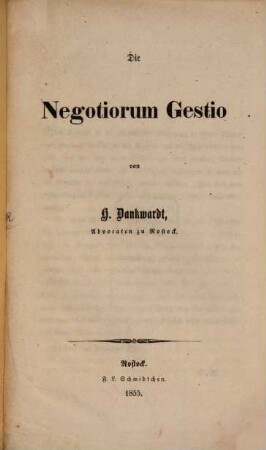 Die Negotiorum Gestio