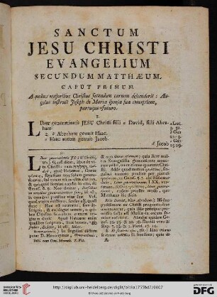 Sanctum Jesu Christi Evangelium secundum Matthaeum