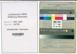 Entnazifizierung Hermann Kloettschen , geb. 16.07.1898 (Kaufmann)