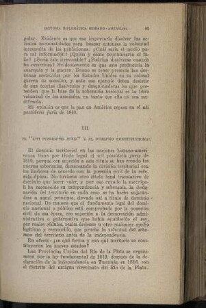 III: El "uti possidetis juris" y el derecho constitucional