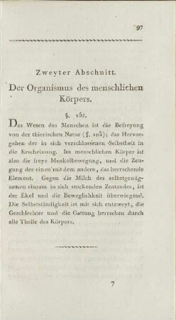 Zweyter Abschnitt. Der Organismus des menschlichen Körpers