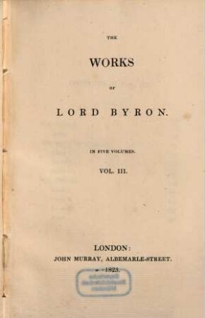 The works of Lord Byron : in five volumes, 3