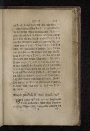 Regeln zur Selbstken[n]tniß zu gelangen.