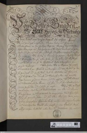 Stiftungsurkunde der herzöglichen öffentlichen Bibliothek