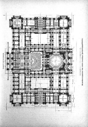 Orientierungsplan des neuen Deutschen Reichstagsgebäudes