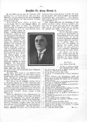 Professor Dr. Franz Weinitz