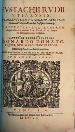 De affectibus externarum Corporis humani partium Libri septem, 2. (1606)