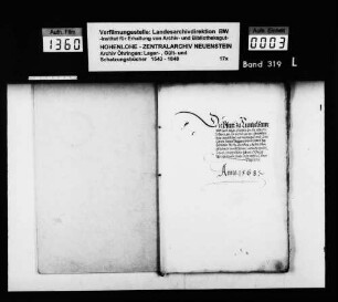 Lager- und Gültbuch der Pfarrei Künzelsau, renoviert durch Pfarrer Wolfgang Kiehn zu Künzelsau.