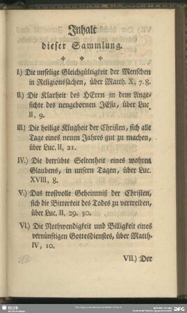 Inhalt dieser Sammlung