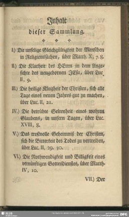 Inhalt dieser Sammlung