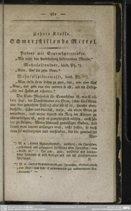 Zehnte Klasse.Schmerzstillende Mittel