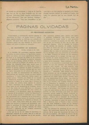 Páginas olvidadas : Un precursor argentino