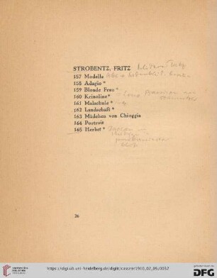Strobentz, Fritz (Nr. 157-165)