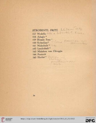 Strobentz, Fritz (Nr. 157-165)