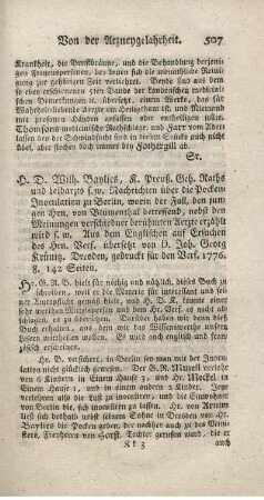 Nachrichten über die Pocken-Inoculation zu Berlin.