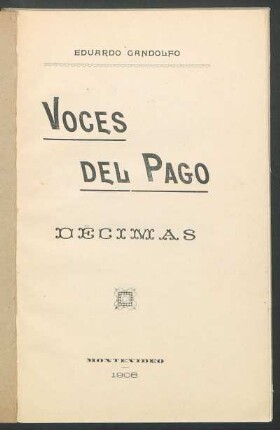 Voces del pago : décimas