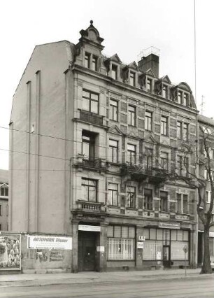 Dresden-Neustadt, Bautzner Straße 39. Wohnhaus mit Laden (um 1890). Straßenansicht
