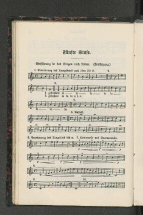 Fünfte Stufe. Einführung in das Singen nach Noten.