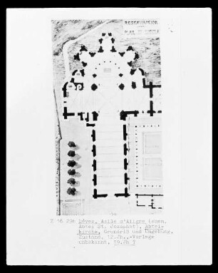 Lèves (Eure-et-Loir): Grundriss ancienne abbaye romane de Josaphat (asile d'Aligré)