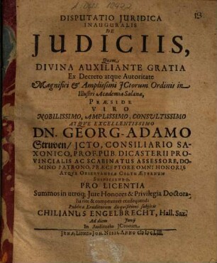 Disputatio Iuridica Inauguralis De Iudiciis