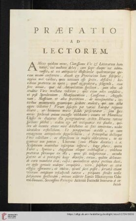 Præfatio ad Lectorem