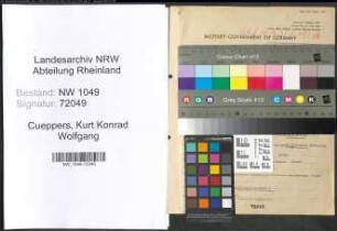 Entnazifizierung Kurt Konrad Wolfgang Cueppers , geb. 18.03.1910 (Augenarzt)