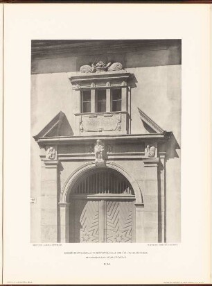Gemeindedoppelschule an der Pappelallee und der Lychener Straße, Berlin: Detail Portal Rektorenwohnhaus (aus: Neubauten der Stadt Berlin, Bd. V, 1907)