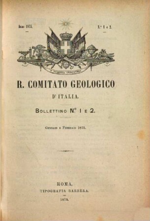 Bollettino del R. Comitato Geologico d'Italia. 6. 1875