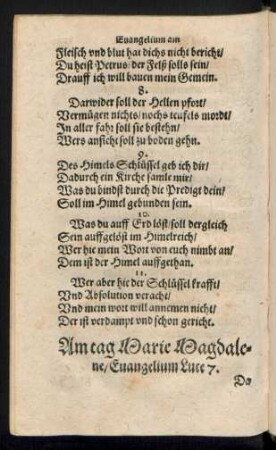 Am tag Marie Magdalene ...