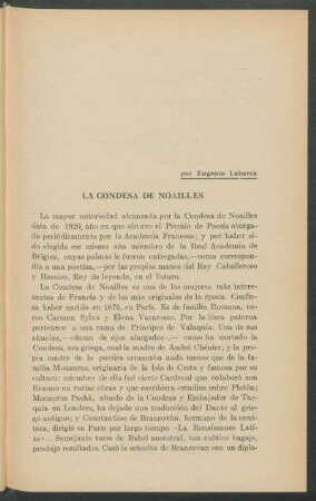 La Condesa de Noailles
