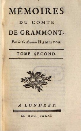Mémoires du Comte de Grammont, Tom. 2 (1781)