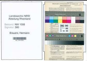 Entnazifizierung Hermann Brauers , geb. 23.11.1894 (Schachtmeister)
