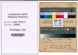 Entnazifizierung Karl Goldhagen, geb. 06.08.1900 (Handelsvertreter)