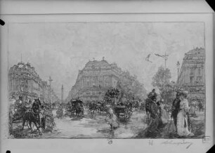 Ansicht der Rue de la Paix in Paris, vom Place de l'Opera aus