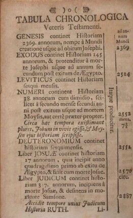 Tabula chronologica.