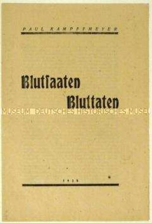 Flugschrift von Paul Kampffmeyer gegen den Antisemitismus der Deutschvölkischen Bewegung und Aufruf zur Wahl der SPD in den Reichstag am 4. Mai 1924