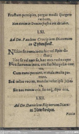 LXI. Ad Dn. Paulum Crucigium