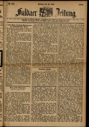 Ausgabe vom Freitag, den 28. Mai 1886.
