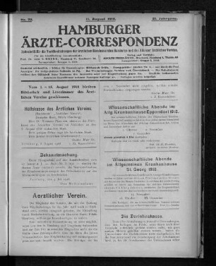 No. 32. 11. August 1918. 21. Jahrgang.