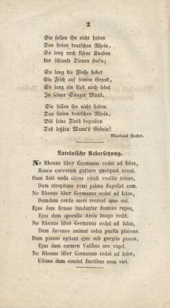 Lateinische Uebersetzung