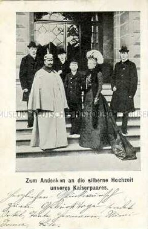 Karte zur Silberhochzeit von Wilhelm II. und Auguste Viktoria