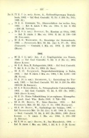 Zusätze zur Literatur von 1903