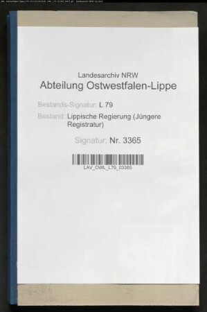 Kommunalwegebau im Amt Blomberg - Generalia -, Band 12