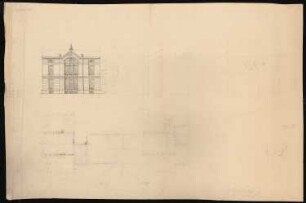 Restaurationsgebäude der Greppiner Werke, Bitterfeld-Greppin: 2 Grundrisse, Ansicht, 2 Schnitte, Detail 1:100